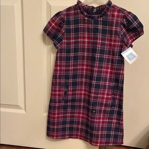 bella bliss Red and Blue Plaid Kids Dress
